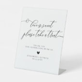 Minimale moderne kalligrafietweddenschappen reclamebord met voetstuk (Voorkant)