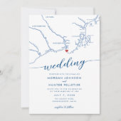 Minimale Moderne Kennebunkport Maine Kaart Bruilof (Voorkant)