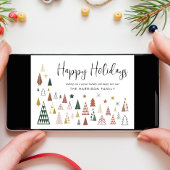 Minimale moderne kerstbomen feestdagenkaart