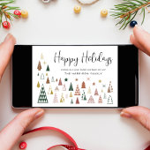 Minimale moderne kerstbomen foto feestdagenkaart