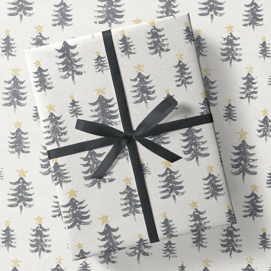 Minimale moderne kerstcadeautjes voor penseelstrek cadeaupapier