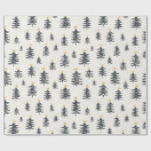 Minimale moderne kerstcadeautjes voor penseelstrek cadeaupapier (Vlak)