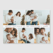 Minimale moderne kerstfamilieportretten Collage Magnetische Uitnodiging (Voorkant)