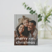 Minimale moderne kerstfoto feestdagenkaart (Staand voorkant)