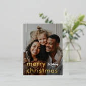 Minimale moderne kerstfoto folie feestdagen briefkaart (Staand Voorkant)