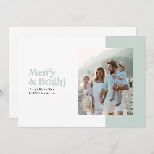 Minimale moderne kerstfoto met veel stijl feestdagenkaart (Voorkant / Achterkant)