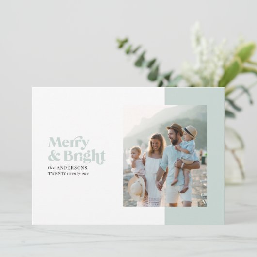 Minimale moderne kerstfoto met veel stijl feestdagenkaart (Staand voorkant)
