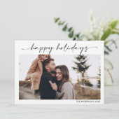 Minimale moderne kerstfotokaart met kalligrafie kaart (Staand voorkant)