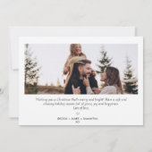 Minimale moderne kerstfotokaart met kalligrafie kaart (Achterkant)