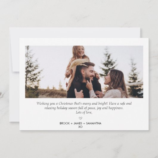 Minimale moderne kerstfotokaart met kalligrafie kaart (Achterkant)