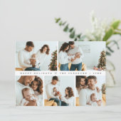 Minimale moderne kerstfotoshoot feestdagenkaart (Staand voorkant)