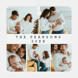 Minimale moderne kerstfotoshoot metalen ornament