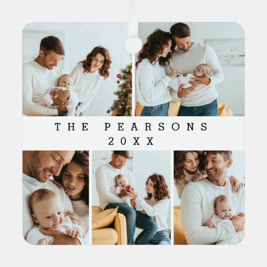 Minimale moderne kerstfotoshoot metalen ornament (Voorkant)