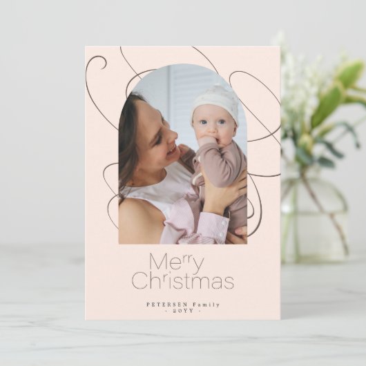 Minimale moderne Kerstmis Feestdagenkaart (Staand voorkant)