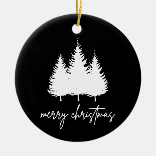 Minimale moderne Kerstmis Keramisch Ornament (Voorkant)