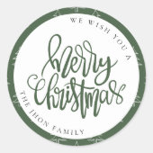 Minimale moderne Kerstmis Ronde Sticker (Voorkant)