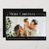 Minimale moderne kerstvakantie-fotokaart feestdagenkaart (Voorkant / Achterkant)