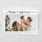 Minimale moderne kerstvakantie-fotokaart feestdagenkaart (Voorkant)