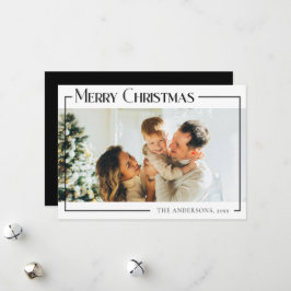 Minimale moderne kerstvakantie-fotokaart feestdagenkaart