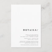 Minimale Moderne Klassieke Typografie Trouwdetails Informatiekaartje (Voorkant)
