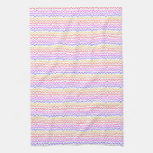 Minimale moderne kleurrijke regenboog squiggly lij theedoek (Verticaal)