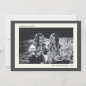 Minimale Moderne Kool Gray Hanukkah Foto Feestdagenkaart (Voorkant)