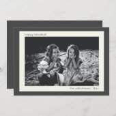 Minimale Moderne Kool Gray Hanukkah Foto Feestdagenkaart (Voorkant / Achterkant)