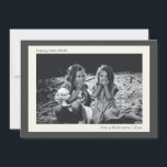 Minimale Moderne Kool Gray Hanukkah Foto Feestdagenkaart<br><div class="desc">Minimalistisch Modern Charcoal Gray Hanukkah Photo Holiday Kaart</div>