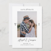 Minimale Moderne Koppel Foto QR Code Save The Date Kaart (Voorkant)