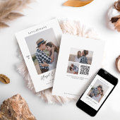 Minimale Moderne Koppel Foto QR Code Save The Date Kaart