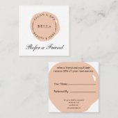 Minimale moderne koraalsalon en spa aanbevelingskaartje (Voorkant / Achterkant)