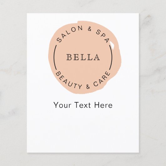 Minimale moderne koraalzout-spa-brochure flyer (Voorkant)