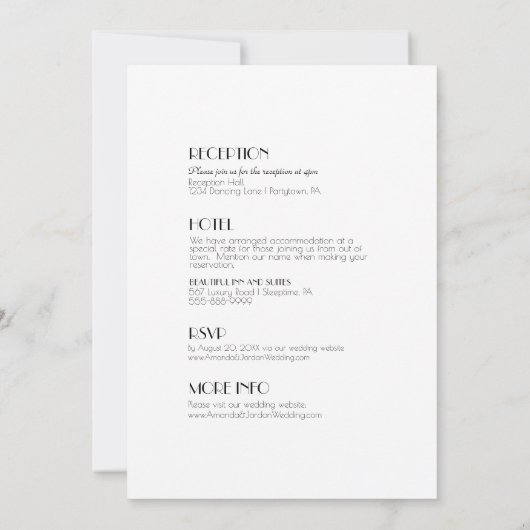 Minimale moderne kunst deco in één bruiloft kaart (Achterkant)