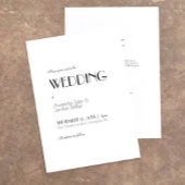 Minimale moderne kunst deco in één bruiloft kaart