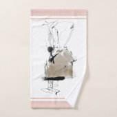 Minimale moderne kunststijl wit grijs roze bad handdoek (Handdoek)