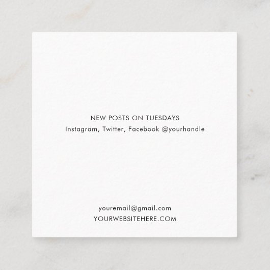 Minimale moderne landschapsverzorging vierkante visitekaartje (Achterkant)