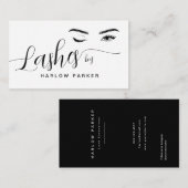 Minimale Moderne Lash Extension Black & White Visitekaartje (Voorkant / Achterkant)