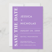 Minimale moderne lavendel elegante bruiloft save the date (Voorkant)