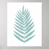 Minimale moderne lederlijnkunst in Blauwgroen groe Poster (Voorkant)
