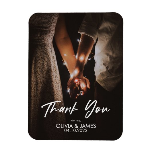 Minimale moderne legant foto Dank u voor uw gedenk Magneet (Verticaal)