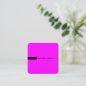 Minimale moderne legant Fuchsia & Black Vierkante Visitekaartje (Staand voorkant)