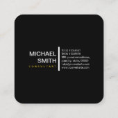 Minimale moderne legant jet en zwart vierkante visitekaartje (Achterkant)