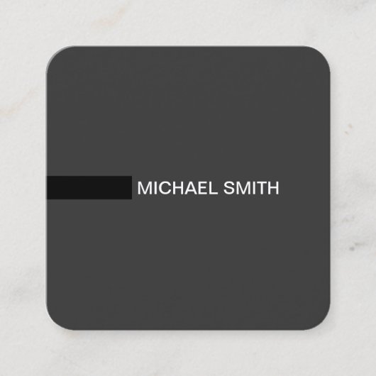 Minimale moderne legant jet en zwart vierkante visitekaartje (Voorkant)