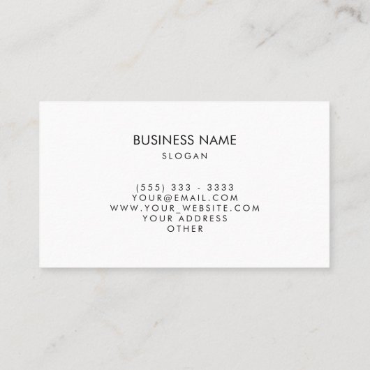 Minimale moderne legant-logo klantenkaartje (Achterkant)