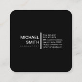Minimale moderne legant nikkel en zwart vierkante visitekaartje (Achterkant)
