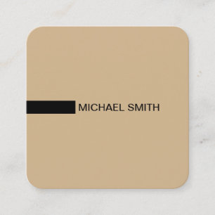 Minimale moderne legant Tan & Black Vierkante Visitekaartje