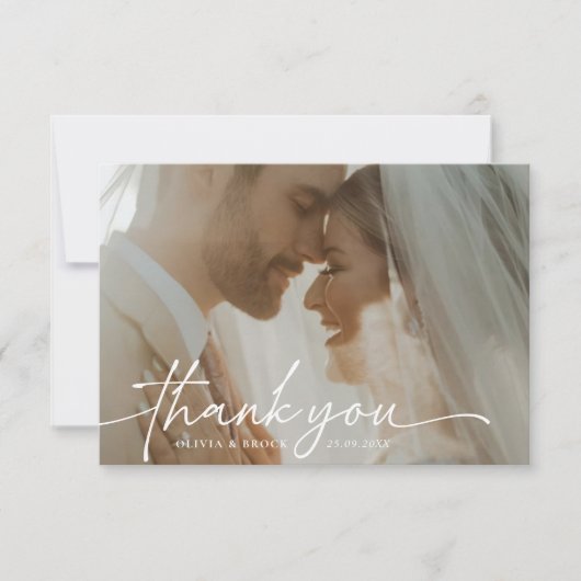 Minimale moderne legante bruiloft bedankkaart (Voorkant)