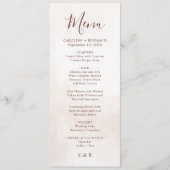 Minimale moderne legante bruiloft menu (Voorkant)