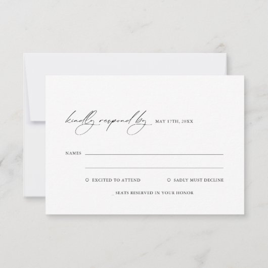 Minimale moderne legante kalligrafie RSVP (Achterkant)