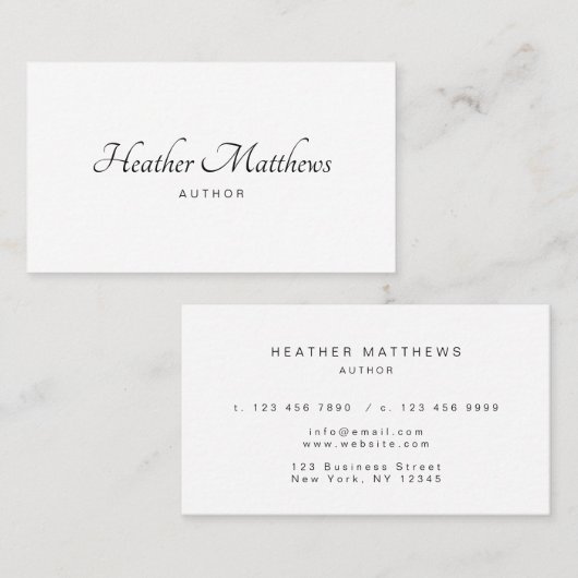 Minimale moderne legante professional visitekaartje (Voorkant / Achterkant)